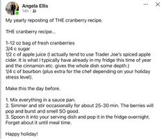 the recipe for an apple cider is shown in this screenshote, and it appears to be made from scratchsticks