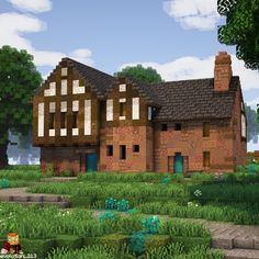 Minecraft Rustic House, Minecraft Library Exterior, Minecraft Library, Minecraft Creator, Portal Design, Minecraft House Tutorials