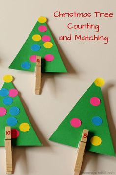 christmas tree counting and matching activity for kids