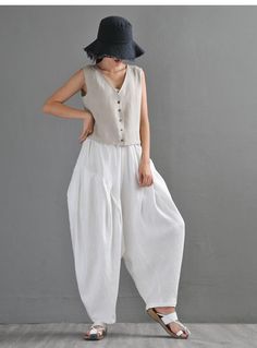 Buy BABBAKUD Loose Retro Linen Casual Pants Trousers Our Wide Selection Is Elegible For Free Delivery Casual Stretch Harem Pants For Summer, Casual Stretch Summer Harem Pants, Non-stretch White Harem Pants For Spring, White Linen Harem Pants For Spring, Casual High-waisted Harem Pants For Summer, Casual High Waist Summer Harem Pants, Casual Summer High-waisted Harem Pants, Summer Casual High Waist Harem Pants, Stretch Summer Harem Pants