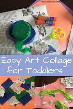 easy art collage for toddlers to make with construction paper and crayons