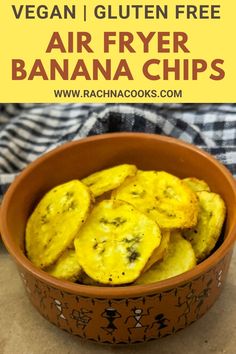 a brown bowl filled with sliced bananas on top of a table