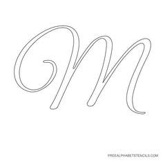 the letter m is made up of thin lines and has been drawn in black ink