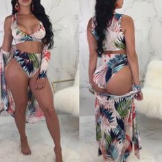 Let’s Get Into This Sexy Colorful High Waisted 3 Piece Swim Suit High Waisted Swim, Swimsuits High Waisted, Swim Suit, Womens Swim, 3 Piece, Swimming, High Waisted, Green, Women Shopping