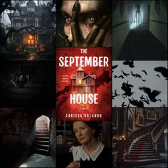 a collage of movies including the house with bats flying over it and people standing in front of stairs