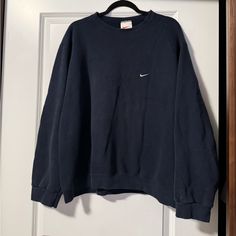 Navy Blue Men’s Crewneck Fits A Medium Men’s Best!!! Tagged As A A Large Nike 2000s, Crewneck Fits, Shirts Nike, 2000s Vintage, Vintage Crewneck, Crew Neck Shirt, Nike Shirts, Men's Nike, A A