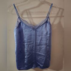 Abercrombie & Fitch Blue Satin Camisole, Never Used, New, No Tags Blue V-neck Camisole With Adjustable Straps, Blue Cami Tank Top, Blue Camisole Top With Lace Trim, Blue Camisole With Spaghetti Straps, Blue Sleeveless Tops With Adjustable Straps, Blue Lace Trim Camisole Top, Blue Spaghetti Strap Tank Top With Lace Trim, Blue Spaghetti Strap Vest Top, Blue Tank Camisole With Adjustable Straps