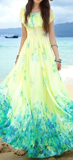 floral maxi dress.. love the colour.. flow and everything about this beauty! Let Your Hair Down, Long Frocks, Trendy Dress, Summer Ideas, Hair Down, Floral Print Maxi Dress, Chiffon Maxi, Dress Maxi, Indian Designer Wear