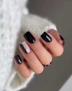 23  Classy Minimalist Black Nail Ideas For 2024 - DrExplains Short Classy Nails, Nail Shapes Squoval, Nails Funky, Bat Nails, Nails Shape, Unghie Sfumate, Colourful Nails, Milky Nails, Squoval Nails