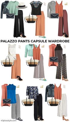 How To Pair Palazzo Pants, Winter Palazzo Pants Outfit, Styling Palazzo Pants Outfit, How To Wear Palazzo Pants Outfits Casual, Black Palazzo Outfit, Black Pants Outfit Spring, Pallazo Pants Outfit Ideas, Pallazo Outfit Palazzo