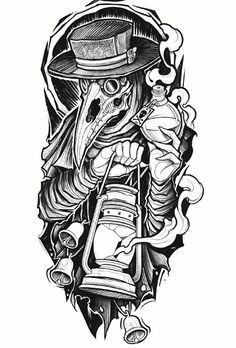 a black and white drawing of a skeleton with a top hat, holding a coffee cup