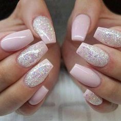 Nails Natural, Ombre Nails Glitter, Pretty Nail Designs, Prom Nails, Hair Stuff, Nail Art Hacks, Cute Nail Designs, Fancy Nails, Gorgeous Nails