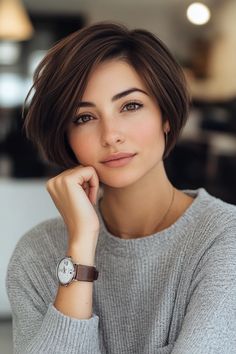 Discover 100+ cute and trendy hairstyles for short hair that will elevate your look! From chic bobs to playful pixies, find the perfect style to inspire your next cut. ✂️✨ #ShortHairStyles #CuteHairstyles #HairInspo Shaggy Pixie Straight Hair, Short Haircut 2024 Trends Women, Trendy Hairstyles For Short Hair, Above Shoulder Length Hair, Adorable Hairstyles, Short Hair Images, Very Short Haircuts, Long To Short Hair, Hair Specialist