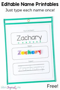 printable name tags for children to use in their handwriting and writing worksheets