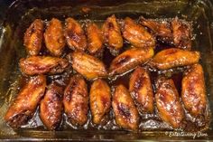 chicken wings are cooked and ready to be served in the oven for dinner or as an appetizer