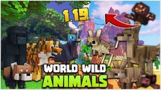 the world wild animals in minecraft with an arrow pointing to it's left