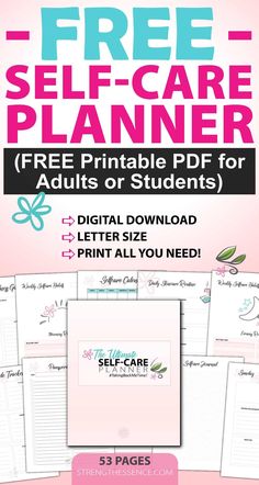 Habit Tracker Bullet Journal Free Self Care Journal Template, Self Care Template Aesthetic, Self Care Binder Ideas, Selfcare Planner Ideas, Printable Self Care Checklist, Recovery Planner Free Printable, Self Care Tracker Free Printable, Daily Healthy Habits Checklist, Printable Self Care Journal