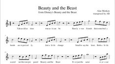 the sheet music for beauty and the beast