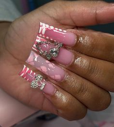 Pink Nail Designs Birthday, Spring Acrylic Nails, Cute Nail Art Designs, Colored Acrylic Nails, Dope Nail Designs, Short Square Acrylic Nails, Exotic Nails