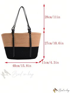 Bird in Bag - Leather Tote Bag with Studded Accents for Vacation Black Leather Shoulder Bag For The Beach, Black Shoulder Bag With Braided Handles In Bucket Shape, Black Shoulder Bag With Braided Handles And Bucket Shape, Black Leather Handle Bucket Bag, Black Shoulder Bag With Braided Handles, Black Bucket Shape Shoulder Bag With Handles, Black Bucket Shoulder Bag With Handles, Trendy Leather Beach Bags, Trendy Leather Bags For The Beach