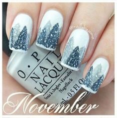 Nail Art Blanc, Nail Art Noel, Trendy Nail Polish, Holiday Nails Winter, Holiday Nail Designs, Nail Colors Winter, White Nail Art, Pretty Nail Designs, Christmas Nail Art Designs