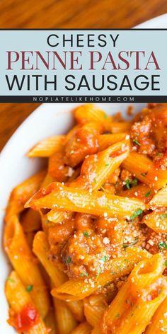 Here's a simple penne pasta with sausage for a perfect warm dinner idea! This best penne pasta recipe is cheesy, creamy, and mixed with a homemade Italian sausage meat sauce. Add the best comfort food recipe to your easy pasta recipe! Sausage Meat Sauce, Cheesy Penne Pasta, Ground Italian Sausage Recipes, Italian Sausage Recipes Pasta, Easy Italian Dinner, Easy Sausage Recipes, Ground Sausage Recipes, Homemade Italian Sausage, Pork Sausage Recipes