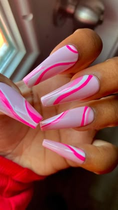 Pink Nails Neon, Pink Aesthetic Nails, Magenta Nails, Neon Pink Nails, Nails Neon, Hot Pink Nails, Aesthetic Nails, Studded Nails, Nails Pink