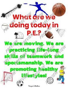 the physical education class poster is shown