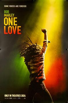 the poster for bob marley's one love is shown in front of an audience