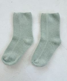 The comfiest socks you can wear, made from a terry cotton. Slip them on and see why they are called cloud socks. Fits women size 6-10. Materials: 85% cotton, 13% poly, 2% spandex Care: machine wash cold, tumble dry. No iron or bleach. Company based in California, products made in South Korea. Soft Solid Winter Socks, Winter Soft Solid Color Socks, Super Soft Solid Winter Socks, Super Soft Comfortable Socks, Trendy Soft Socks For Stocking Stuffers, Comfortable Soft Knit Socks, Comfortable Warm Solid Color Socks, Warm Comfortable Plain Color Socks, Green Super Soft Socks