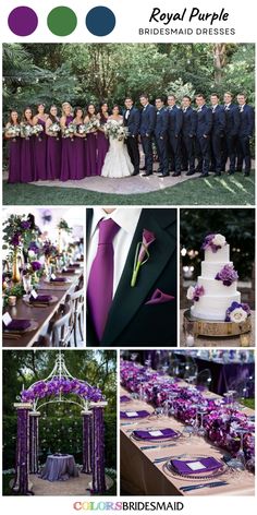 purple and green wedding color scheme