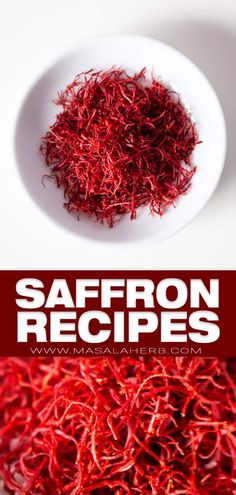 saffroni recipe in a white bowl with the words saffroni on it