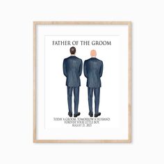 a poster with two men in suits and the words father of the groom