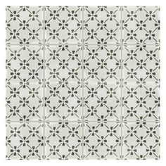 a white and black tile pattern