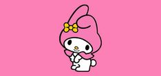 hello kitty wallpaper in pink and white with a bow on it's head