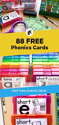 an assortment of free phonicic cards for kids