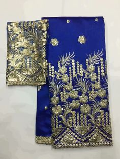 5 yards George fabric+2 yards lace,total 7 yards Blue Embroidered Lace Sets, Blue Fabric With Traditional Patterns For Weddings, Blue Embroidered Fabric With Traditional Patterns For Weddings, Blue Wedding Fabric With Traditional Patterns, Nigerian Lace, Designer Evening Dresses, Air Cargo, Sewing Material, African Countries