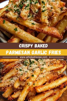 crispy baked parmesan garlic fries are the perfect side dish for any meal