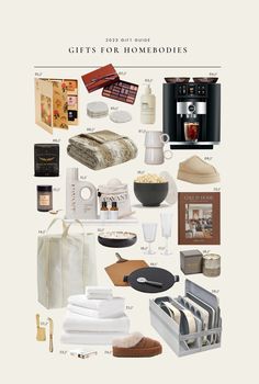 an image of gifts for homebodies in the form of a collage with items