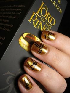 Lord of the Rings Nails Hobbit Nails, Lotr Nails, Beauty Zone, Nails Easy, Simple Nail Art Designs, Nail Polish Collection, Easy Nail Art, Cool Nail Art, One Ring