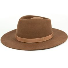 "Teak brown fedora hat in the Rancher style look. Sambboho's Blake hat has a hard brim and indented crown. This designs has a vintage inspired silhouette with a soft grosgrain ribbon. This hat will provide high UV protection rated at 50+ UPF. This designer hat is very high end, handmade by our artisans with 100% Brazilian wool. This hat is unisex. You will be amazed by the quality. The timelessness chic and sophistication exuded by this hat make it a lifetime wardrobe investment you'll never reg Adjustable Flat Crown Panama Hat For Fall, Adjustable Wide Brim Top Hat For Fall, Casual Felt Hat With Flat Crown For Rodeo, Adjustable Brown Fedora Felt Hat, Country Style Wide Brim Felt Hat For Beach, Flat Brim Fedora For Rodeo, Brown Flat Crown Sun Hat For Beach, Casual Wide Brim Top Hat For Rodeo, Western Style Brown Panama Hat With Flat Crown