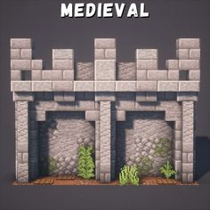 an image of a medieval building made out of blocks and bricks with the words medieval above it