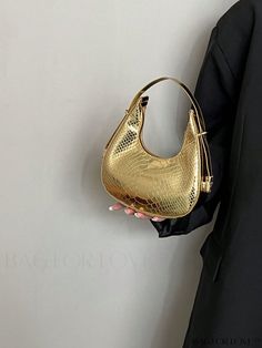 BagForLove - Metallic Snakeskin Embossed Mini Hobo Bag - Chic and Edgy Product Description Color Gold Type Square Bag Bag Size Mini Pattern Type Plain Closure Type Zipper Strap Type Top Handle Style Fashionable Coating 100% Polyurethane Composition 100% Polyurethane Material PU Leather Size Chart INCH CM Bag Length Bag Width Bag Height Handle Height 7.9 inch 2.4 inch 7.9 inch 5.5 inch Bag Length Bag Width Bag Height Handle Height 20 cm 6 cm 20 cm 14 cm Details Pictures Similar Products h2 { text-align: center; } /* æ¢è¡ */ li{ white-space: normal; word-break: break-all; word-wrap: break-word; } .red-box { width: 100%; display: flex; flex-direction: row; flex-wrap: wrap; justify-content: center; } .red-box > div { width: 190px; height: 250px; margin: 10px; } .red-box > div > a > img { wid Mini Hobo Bag, Girly Bags, Word Wrap, Mini Shoulder Bag, Bag Bag, Square Bag, Compact Design, Stylish Accessories, Latest Fashion Clothes