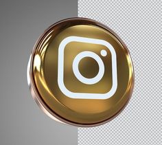 an instagram icon is shown in gold and white