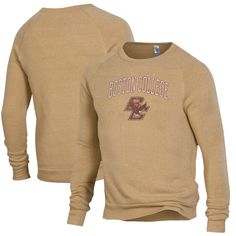 This Boston College Eagles The Champ Pullover Sweatshirt will keep you warm and your team spirit up even when the temperatures begin to cool off. This sweatshirt features printed Boston College Eagles graphics and raglan sleeves for added flexibility. Add this sweatshirt to your cold weather collection to make sure you're never forced to choose between your comfort or your fandom on brisk gamedays. Brown Long Sleeve Tops For College, Brown Crew Neck Top For College, Boston College, The Eagles, Alternative Outfits, Team Spirit, Raglan Sleeve, Pullover Sweatshirt, Eagles