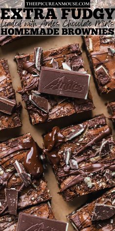 Andes Chocolate Mint Brownies are fudgy brownies with chopped Andes mints and melted chocolate.