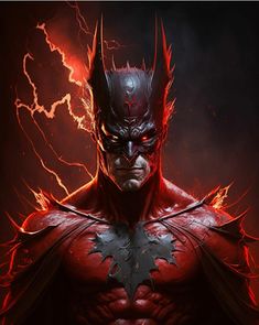 the dark knight from batman ark is shown in this image, with lightning behind him