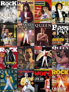 the covers of rock magazines are shown here