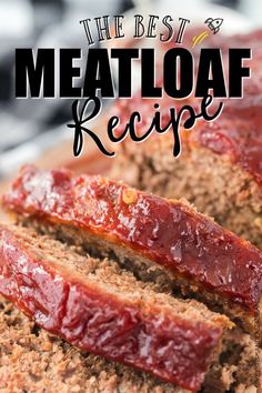 meatloaf recipe on a cutting board with text overlay