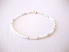 White bracelet, seed bead bracelet, ankle bracelet,plus size bracelet,friendship bracelet,minimalist Elegant White Bracelets For Summer, Minimalist Handmade Anklets With Round Beads, Minimalist Tiny Beads Jewelry For Summer, Minimalist Handmade Beaded Anklets, Minimalist White Beaded Bracelets For Beach, Minimalist Tiny Beads Summer Jewelry, Elegant White Friendship Bracelets For Beach, Minimalist Summer Jewelry With Tiny Beads, Dainty White Beaded Anklets